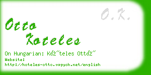 otto koteles business card